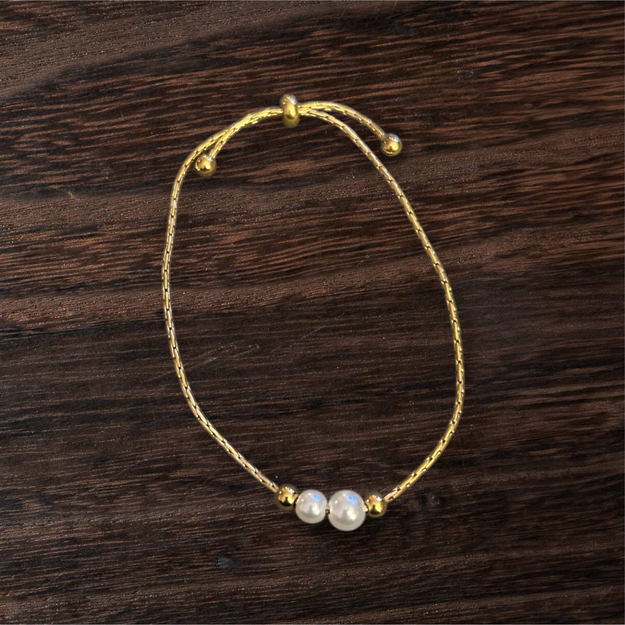 Serene Pearls Armband gold - Edelstahl, Wasserfest