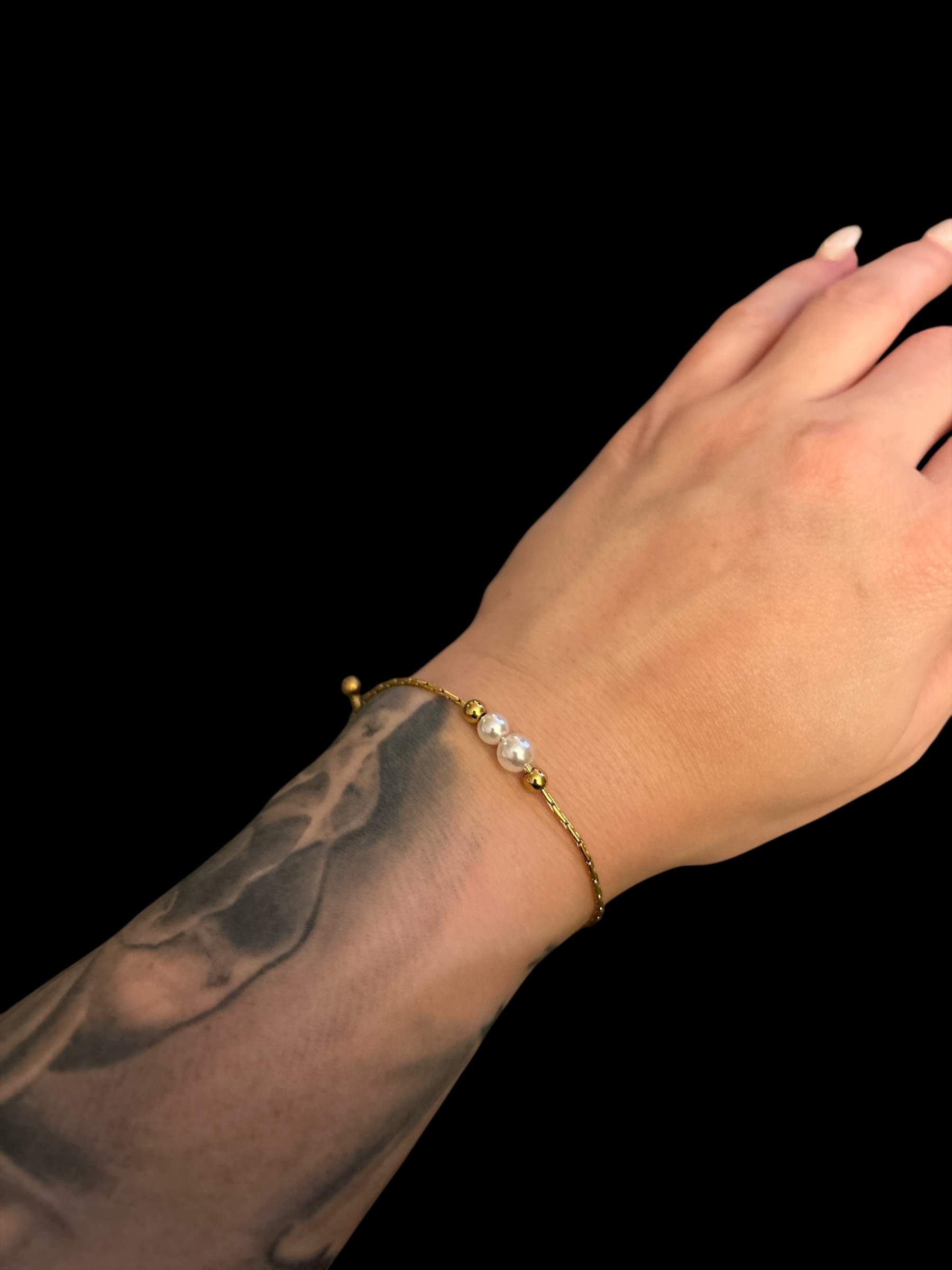 Serene Pearls Armband gold - Edelstahl, Wasserfest - Image 2