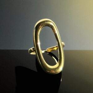 Aurora Oval Ring gold - Größenverstellbar, Edelstahl, Wasserfest