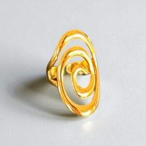 Aurora Swirl Ring gold - Größenverstellbar, Edelstahl, Wasserfest