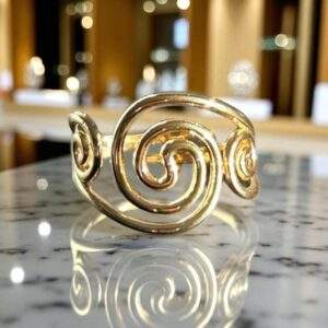 Infinity Wave Ring gold - Größenverstellbar, Edelstahl, Wasserfest