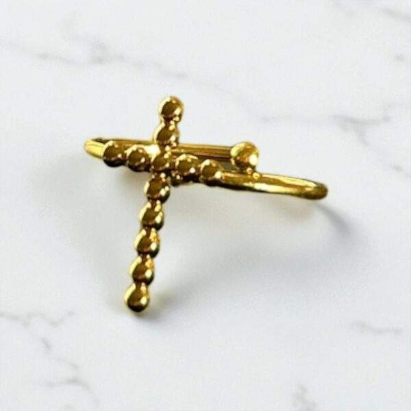 Starlight Cross Ring gold - Größenverstellbar, Edelstahl, Wasserfest