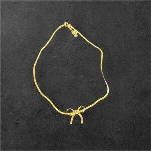 Golden Bow Choker gold - Edelstahl, Wasserfest
