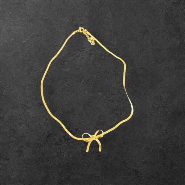 Golden Bow Choker gold - Edelstahl, Wasserfest