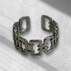 Chain Luxe Ring silber - Größenverstellbar, Edelstahl, Wasserfest