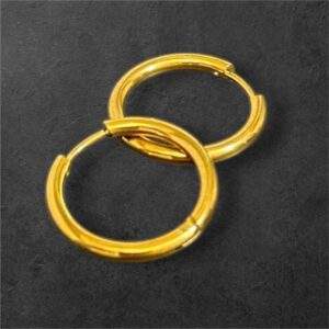 Pure Hoop Ohrringe gold - Edelstahl, Wasserfest (22mm)