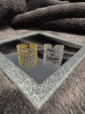 Dot Matrix Ring gold / silber