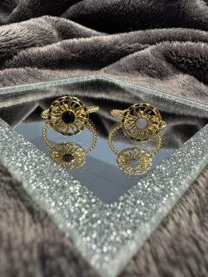 Solara Ring gold - weiße / schwarze Mitte